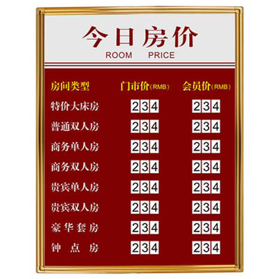 房價牌（帶搖控)