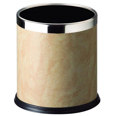 圓形雙層垃圾桶(包木黃色)