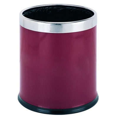 圓形雙層垃圾桶(棗紅色)